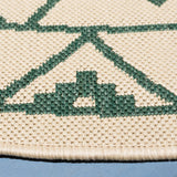 Safavieh Courtyard 6'-7" x 6'-7" Rug in Beige / Green
