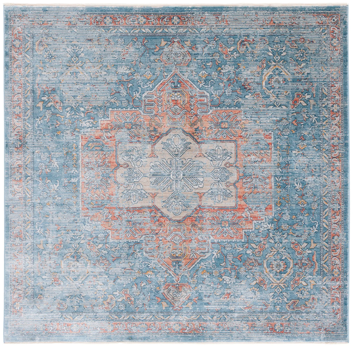 Safavieh Victoria 6'-7" x 6'-7" Rug in Navy / Red