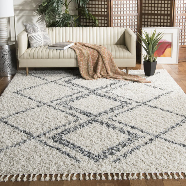 Safavieh Pro Lux Shag 400 10'-0" x 14'-0" Rug in Cream / Blue