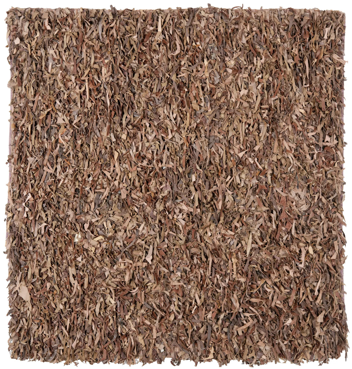 Safavieh Leather Shag 6'-0" x 6'-0" Rug in Brown