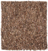 Safavieh Leather Shag 6'-0" x 6'-0" Rug in Brown