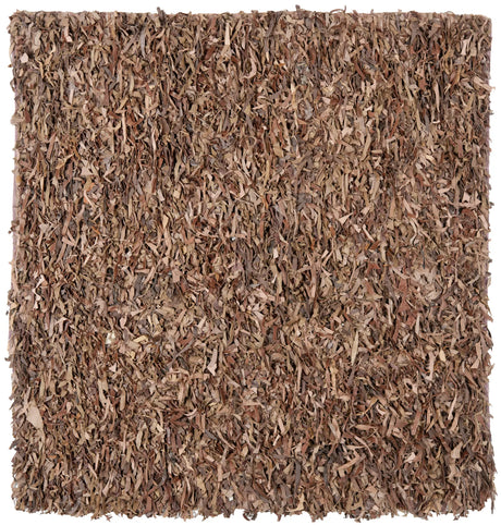 Safavieh Leather Shag 6'-0" x 6'-0" Rug in Brown