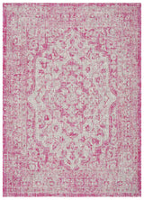 Safavieh Courtyard 2'-7" x 5'-0" Rug in Fuchsia / Grey