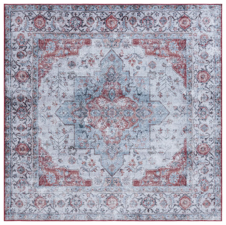 Safavieh Tucson 6'-0" x 6'-0" Rug in Light Blue / Rust