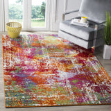 Safavieh Watercolor 4'-0" x 6'-0" Rug in Orange / Green