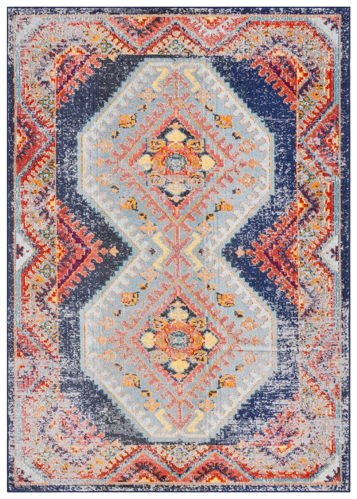 Safavieh Monaco 4'-0" x 5'-7" Rug in Rust / Multi