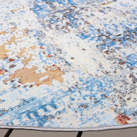 Safavieh Barbados 500 6'-6" x 6'-6" Rug in Ivory / Blue Rust