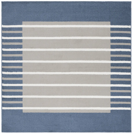 Safavieh Pyramid 6'-7" x 6'-7" Rug in Grey / Ivory Navy