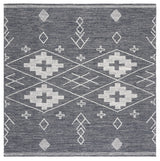 Safavieh Kilim 6'-0" x 6'-0" Rug in Charcoal / Ivory