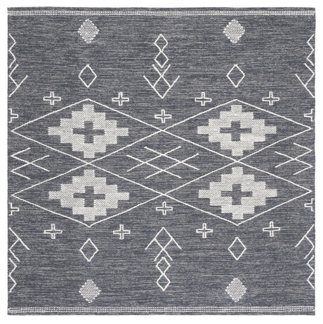 Safavieh Kilim 6'-0" x 6'-0" Rug in Charcoal / Ivory