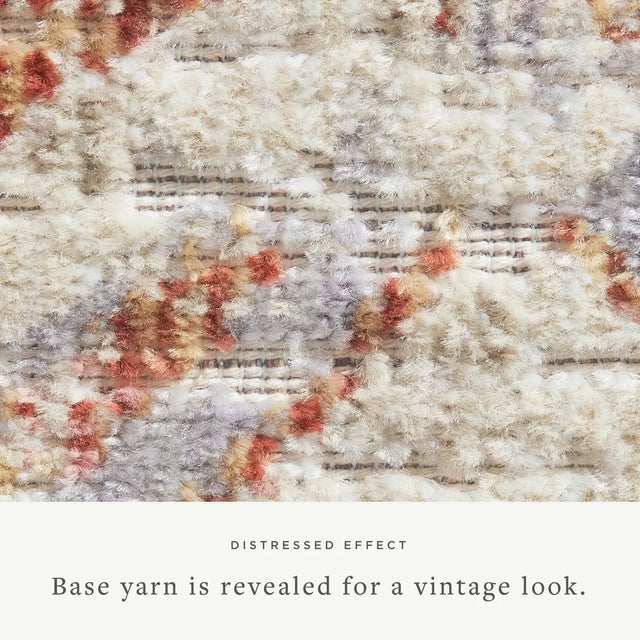 Chris Loves Julia x Loloi Rosemarie ROE-05 Oatmeal / Lavender Rug - macro detail