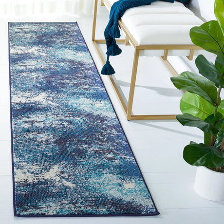 Safavieh Madison 2'-2" x 10'-0" Rug in Navy / Ivory