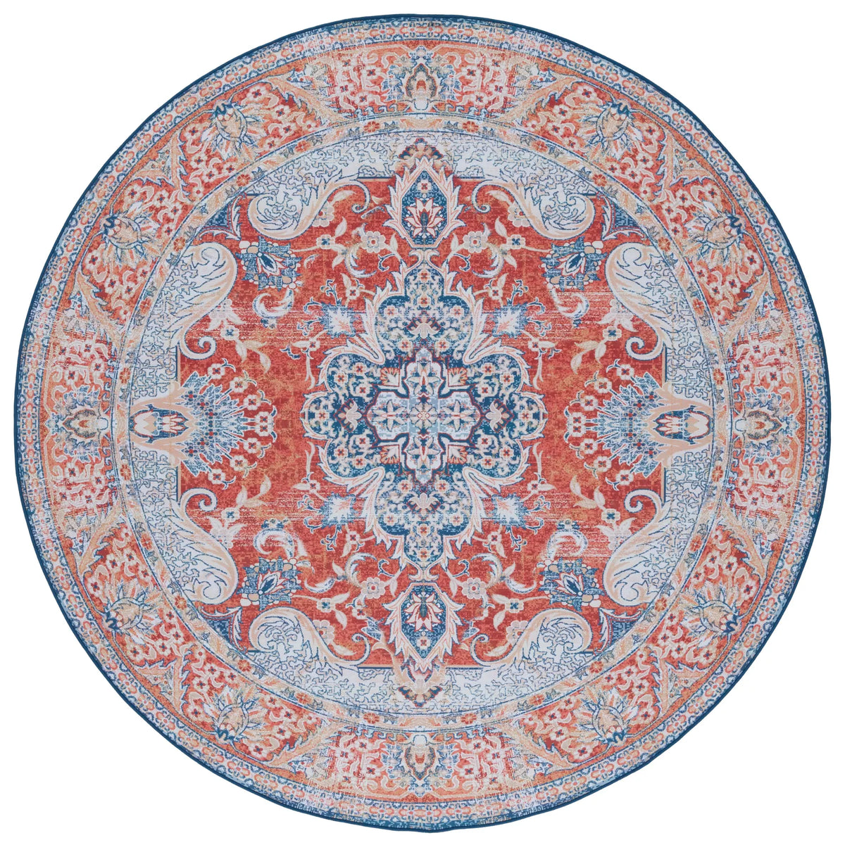Safavieh Tucson 6'-0" x 6'-0" Rug in Rust / Blue