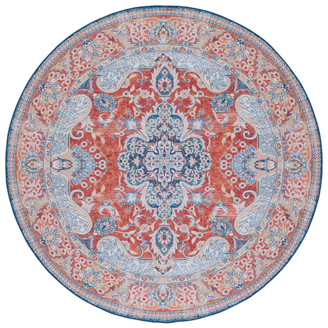 Safavieh Tucson 6'-0" x 6'-0" Rug in Rust / Blue