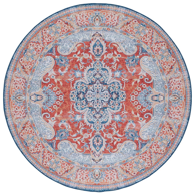 Safavieh Tucson 6'-0" x 6'-0" Rug in Rust / Blue
