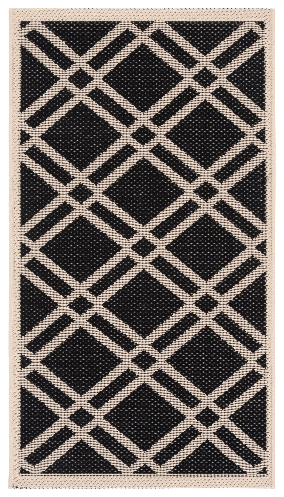 Safavieh Courtyard 2'-0" x 3'-7" Rug in Black / Beige