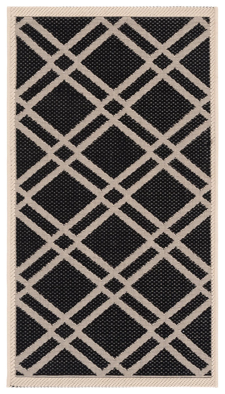 Safavieh Courtyard 2'-0" x 3'-7" Rug in Black / Beige