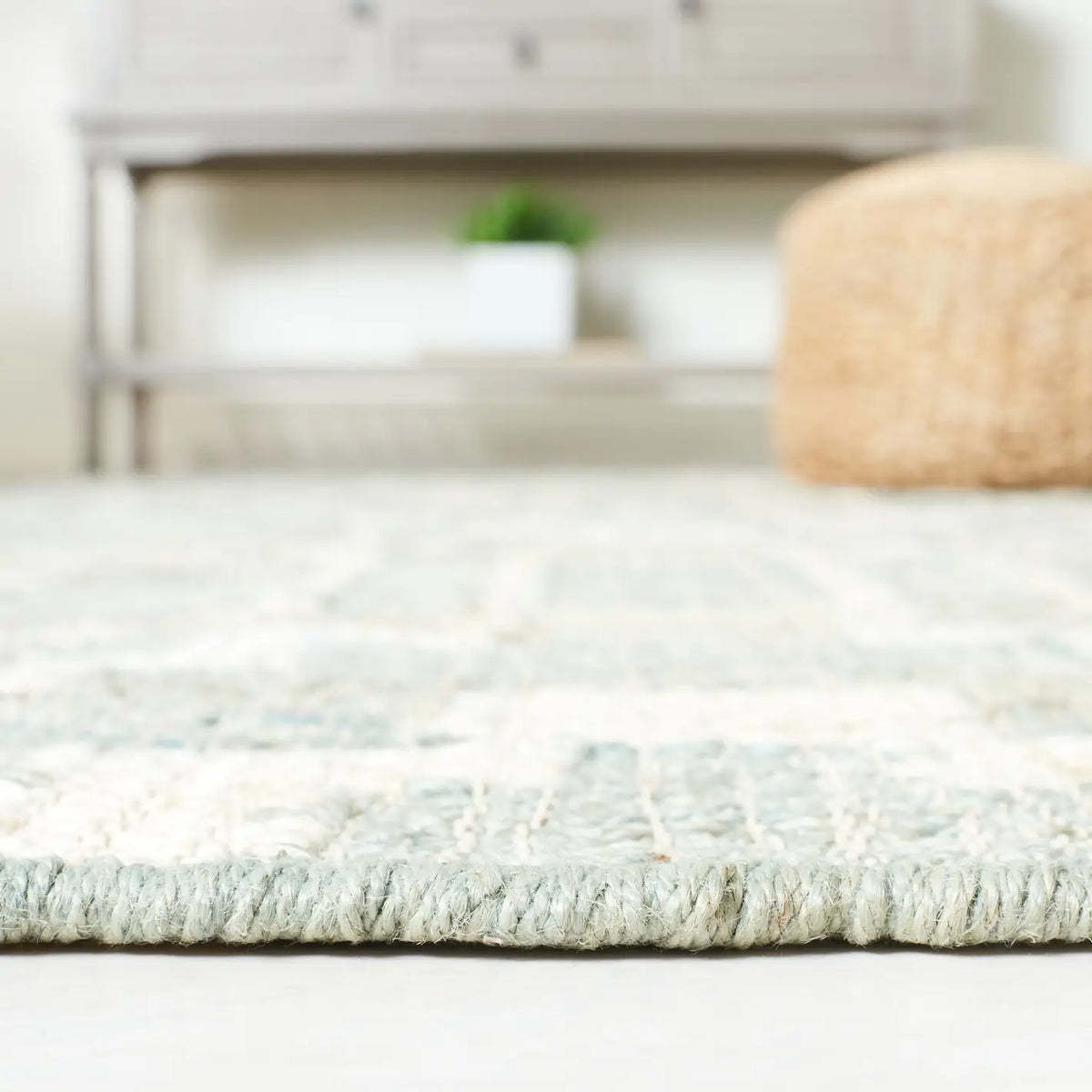 Safavieh Natural Fiber 4'-0" x 6'-0" Rug in Light Blue / Ivory