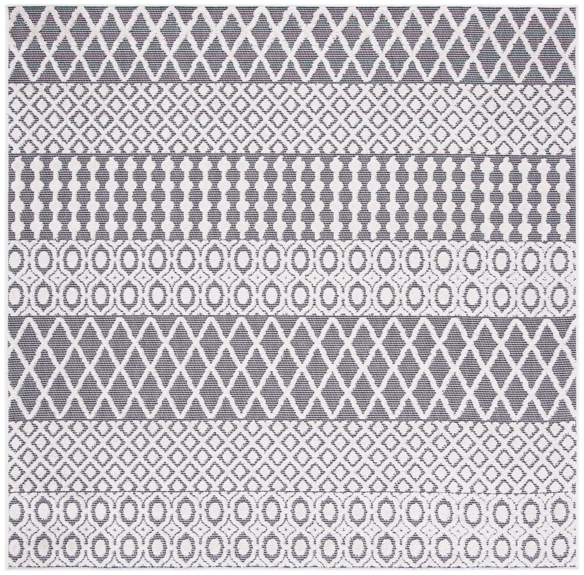 Safavieh Cabana 6'-7" x 6'-7" Rug in Ivory / Grey