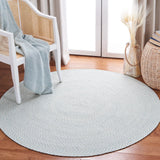 Safavieh Braided 5'-0" x 5'-0" Rug in Ivory / Light Blue