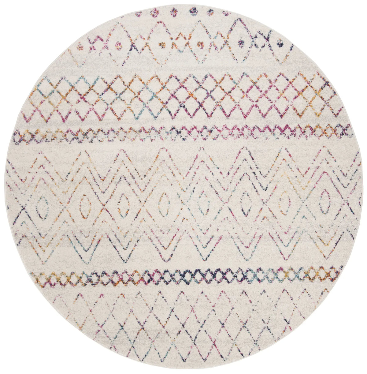 Safavieh Madison 700 5'-3" x 5'-3" Rug in Ivory / Fuchsia