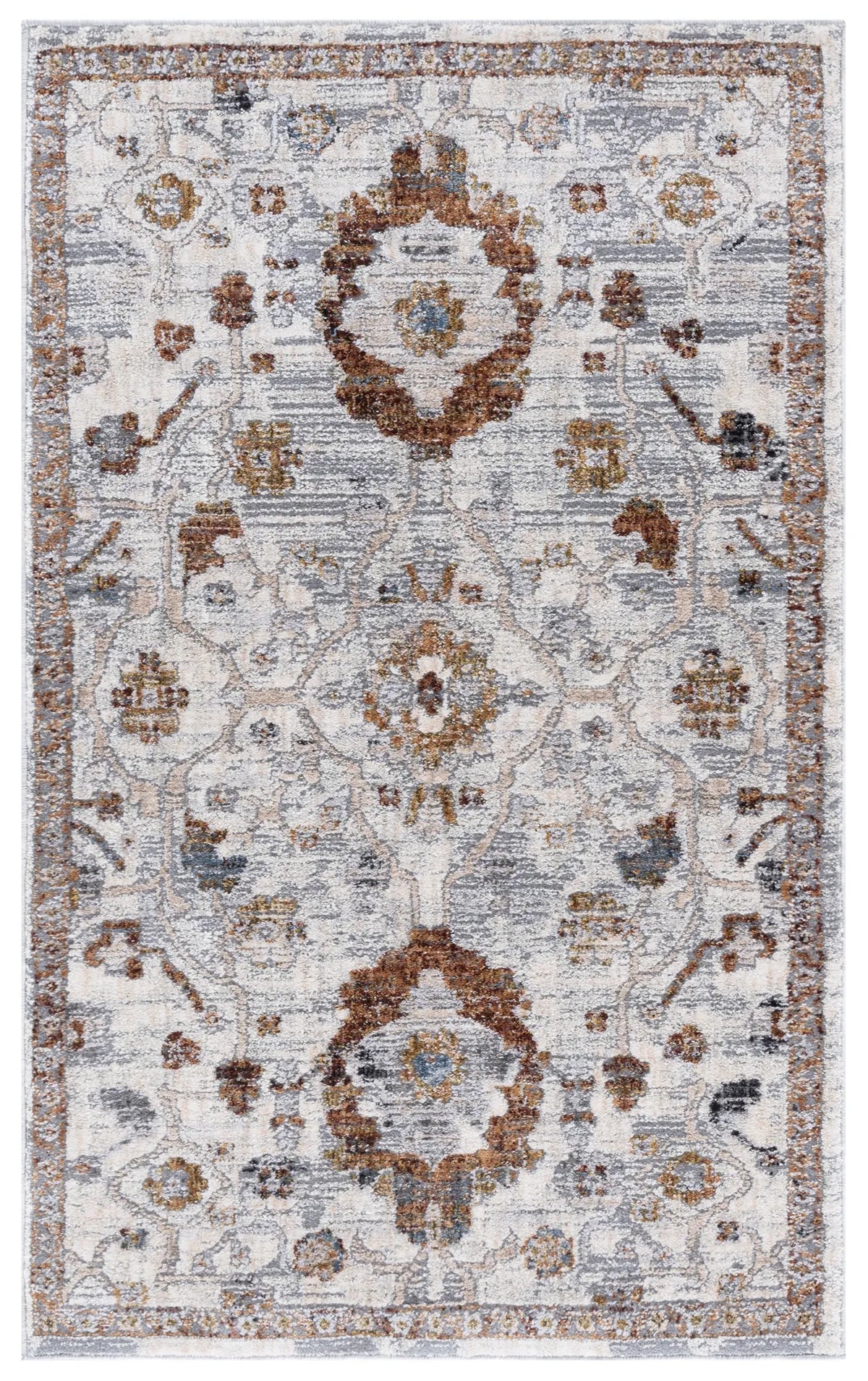 Safavieh Heirloom 700 2'-6" x 4'-0" Rug in Ivory Grey / Rust