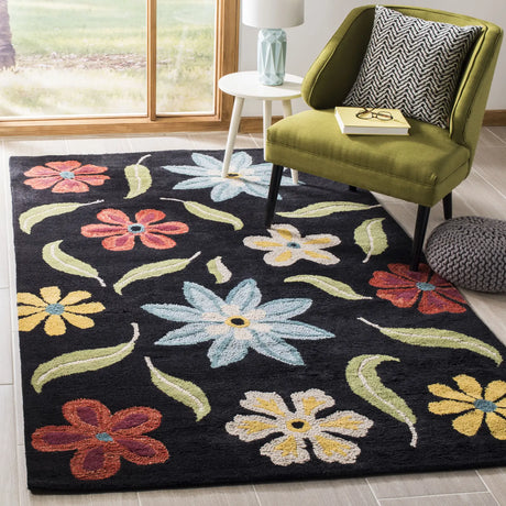 Safavieh Blossom 4'-0" x 6'-0" Rug in Black / Multi