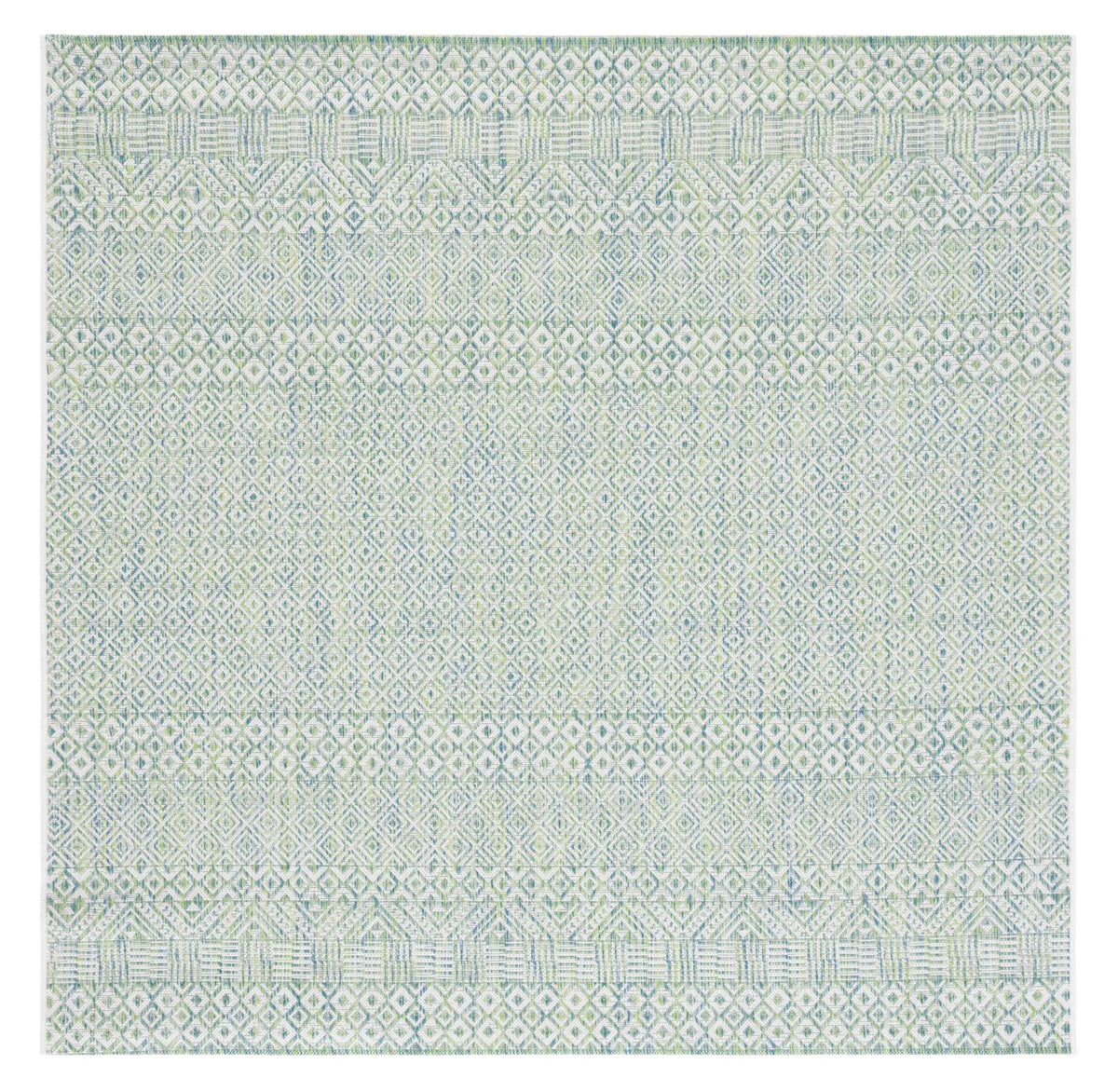 Safavieh Courtyard 6'-7" x 6'-7" Rug in Ivory / Green