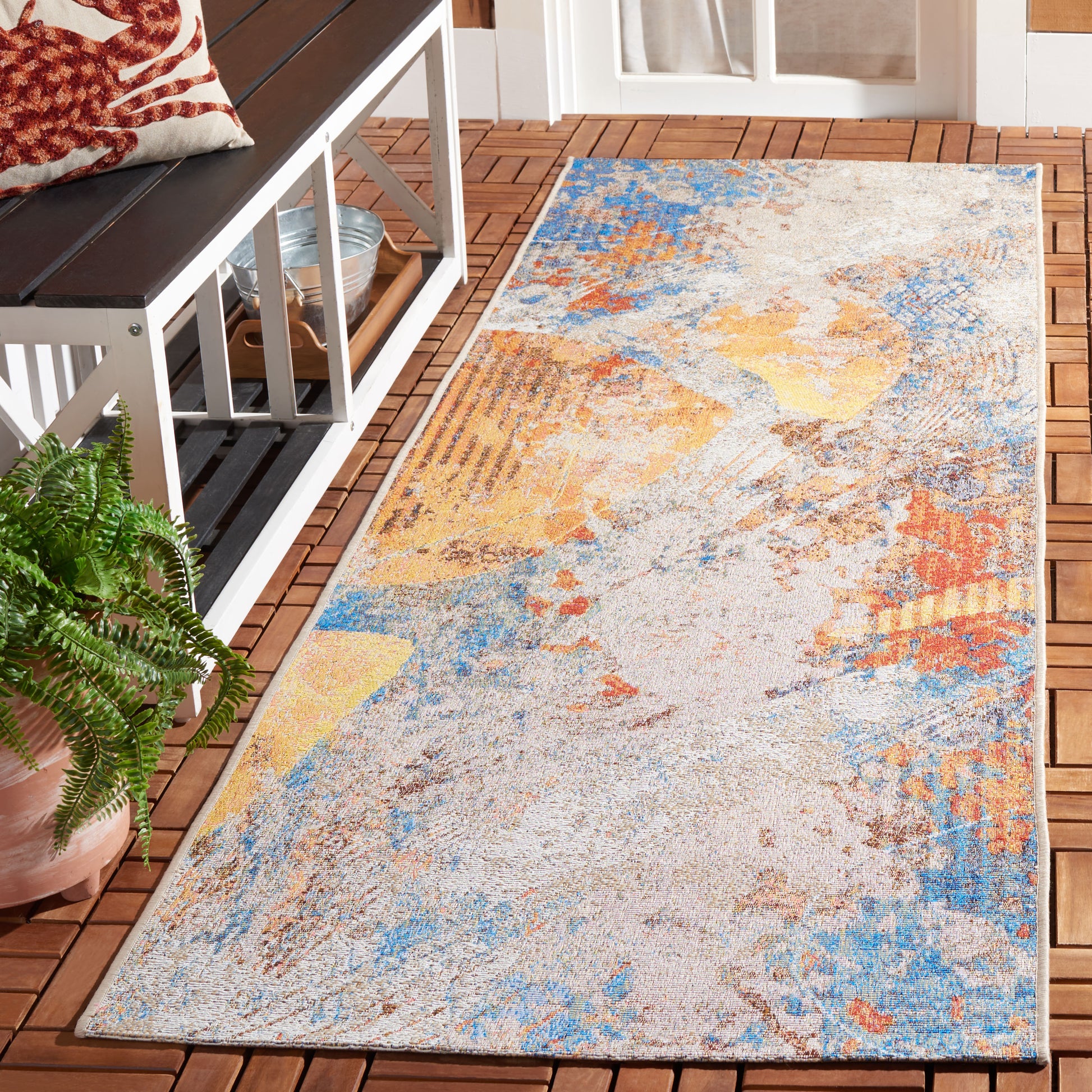 Safavieh Barbados Bar536M Blue/Rust Area Rug