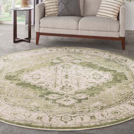 Nourison Astra Machine Washable Asw11 Ivory Green Area Rug