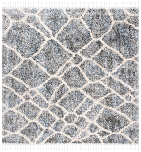 Safavieh Berber Fringe Shag 6'-7" x 6'-7" Rug in Grey / Cream