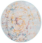 Safavieh Barbados 500 6'-6" x 6'-6" Rug in Light Blue / Yellow Rust