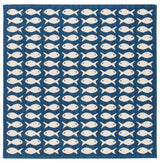 Safavieh Courtyard 6'-7" x 6'-7" Rug in Navy / Beige