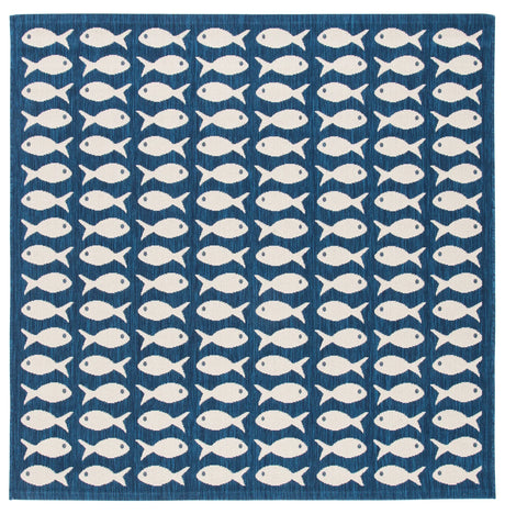 Safavieh Courtyard 6'-7" x 6'-7" Rug in Navy / Beige