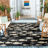 Safavieh Courtyard 10'-0" x 14'-0" Rug in Black / Beige