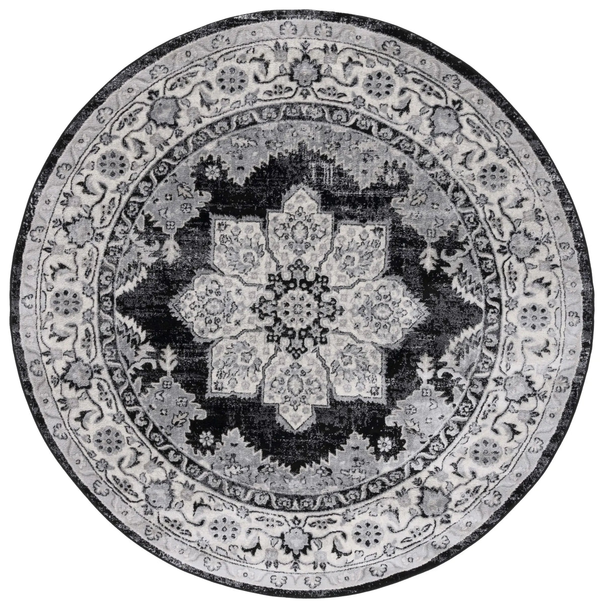 Safavieh Brentwood 6'-7" x 6'-7" Rug in Ivory / Black