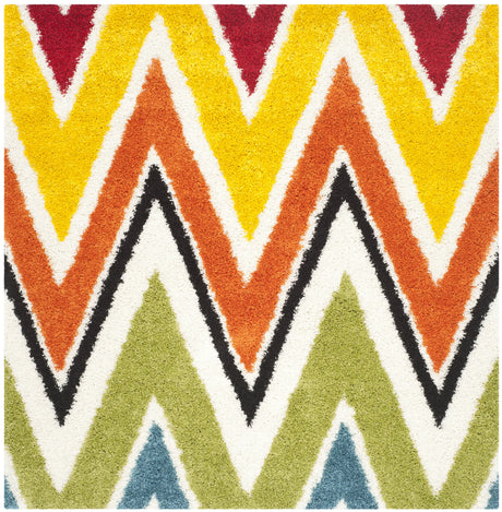 Safavieh Sgk-Shag Kids 6'-7" x 6'-7" Rug in Ivory / Multi