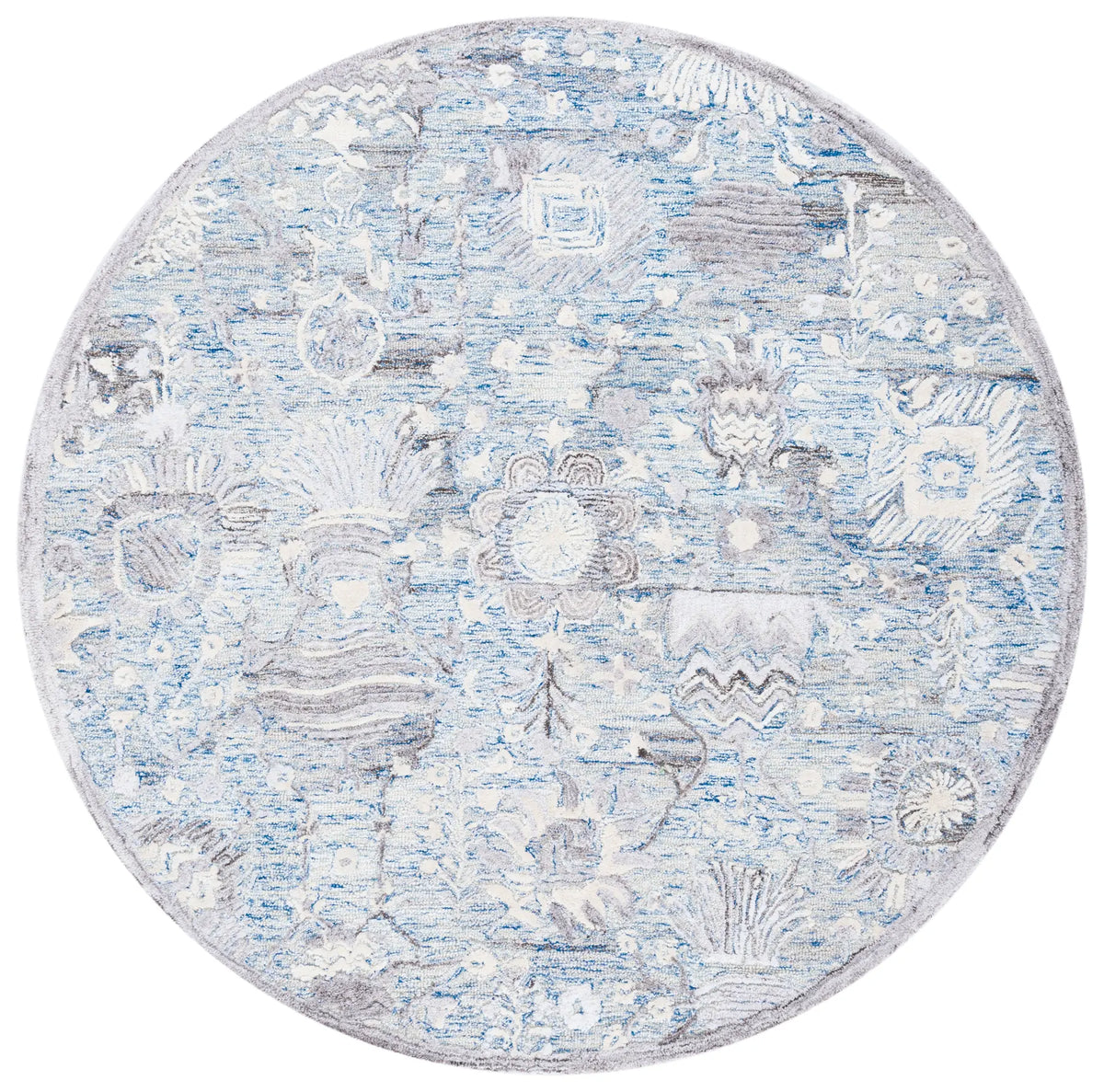 Safavieh Glamour 6'-0" x 6'-0" Rug in Light Blue / Ivory