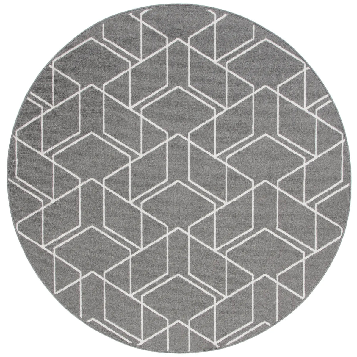 Safavieh Pyramid 6'-7" x 6'-7" Rug in Grey / Ivory