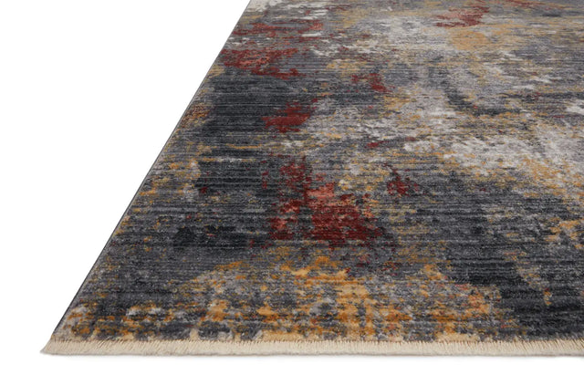 Loloi Samra Sam-03 Dk. Grey/Spice Rugs - rug corner