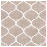 Safavieh Tahoe Shag 6'-7" x 6'-7" Rug in Beige / White