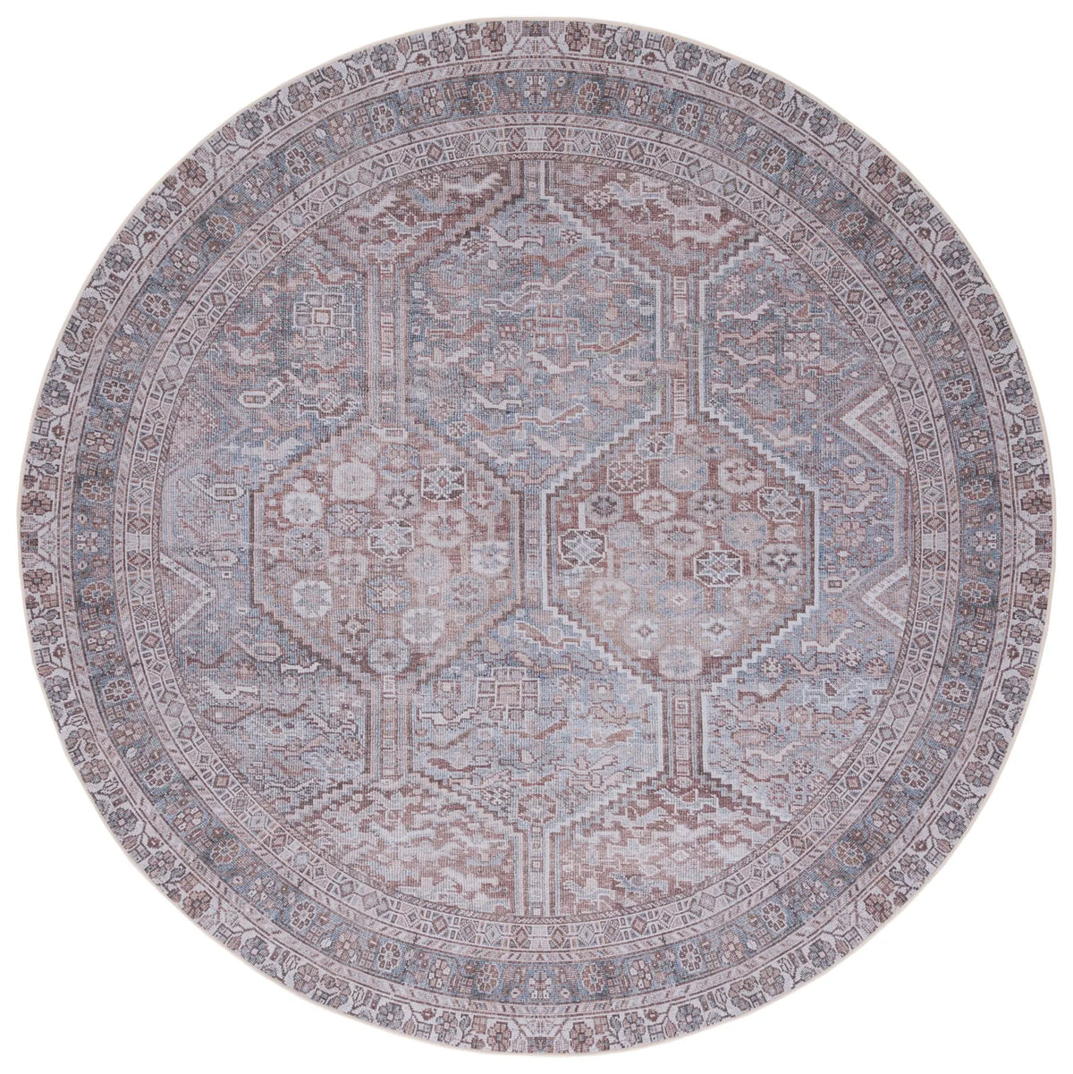 Safavieh Tucson 6'-0" x 6'-0" Rug in Grey / Rust