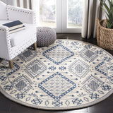 Safavieh Micro-Loop 5'-0" x 5'-0" Rug in Ivory / Blue