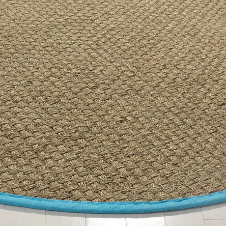 Safavieh Natural Fiber 6'-0" x 6'-0" Rug in Natural / Turquoise