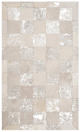 Safavieh Studio Leather 3'-0" x 5'-0" Rug in Ivory / Silver