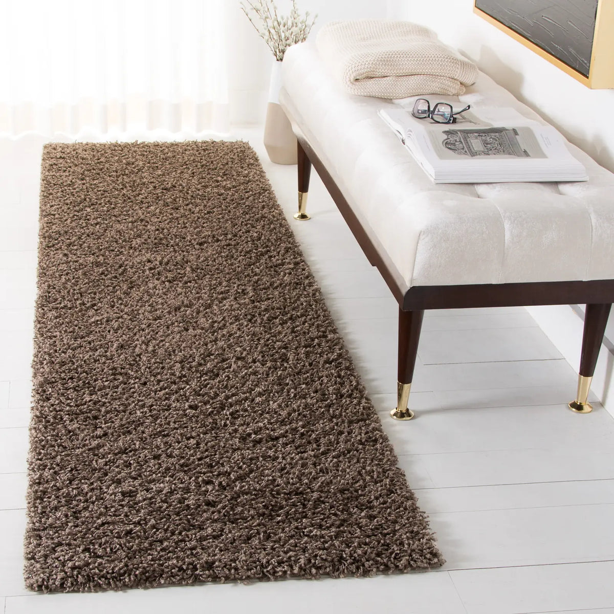 Safavieh Sga-Athens Shag 2'-3" x 8'-0" Rug in Taupe