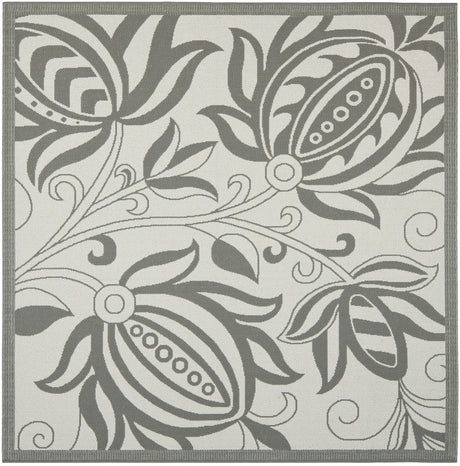 Safavieh Courtyard 6'-7" x 6'-7" Rug in Light Grey / Anthracite