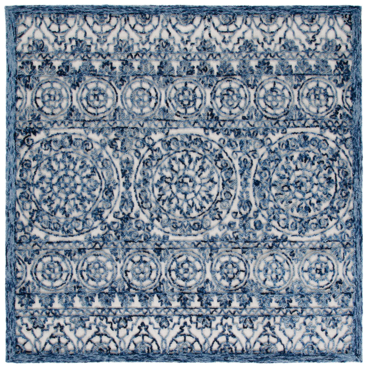 Safavieh Trace 6'-0" x 6'-0" Rug in Navy / Ivory