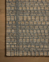 Loloi Elias Ela-05 Wheat/Charcoal Rug - corner on wood