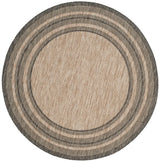 Safavieh Courtyard 6'-7" x 6'-7" Rug in Natural / Black